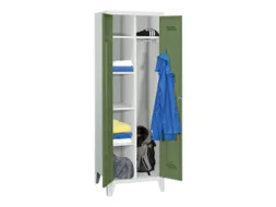 kleding-/wasgoedkast,HxBxD 1850x600x500mm,RAL7035,front RAL6011