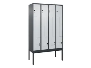 Z-garderobekast,HxBxD 2120x1200x500mm,vak B 150/300mm,draaigrendel - 1