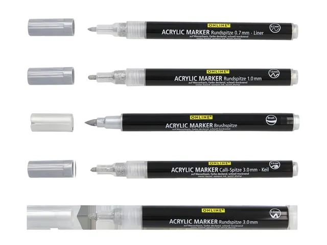 Acrylmarker Online lettering 5 breedtes zilver