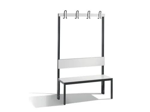 omkleedbank,HxLxD 1650x1000x407mm,HPL wit,frame staal RAL7021