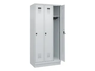 locker,HxBxD 1950x900x500mm,3vak,vak B 300mm,draaigrendel,sokkel - 2