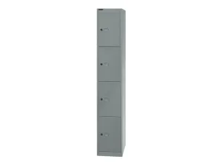 lockerkast,HxBxD 1802x305x457mm,1x4vakken,cil.-slot,romp zilverkleurig - 4