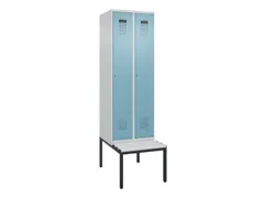 locker met bank,HxBxD 2120x600x815mm,2vak,vak B 300mm,cilinderslot