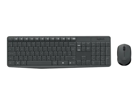 Logitech MK235 toetsenbord Inclusief muis USB QWERTZ Duits Grijs