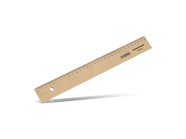 Règle Standardgraph 30 cm en bois avec incrustation métallique
