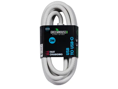 Kabel Green Mouse USB-A naar USB-C data Woven 2m