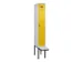 locker met bank,voor scheiding van kleding,HxBxD 2120x300x815mm,1vak