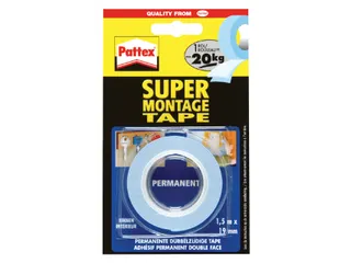 Plakband Pattex Supermontage 20kg tot 80kg 19mmx1.5m - 1