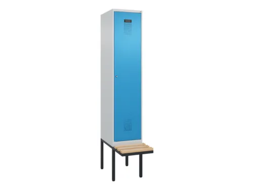 locker met bank,voor scheiding van kleding,HxBxD 2120x400x815mm,1vak