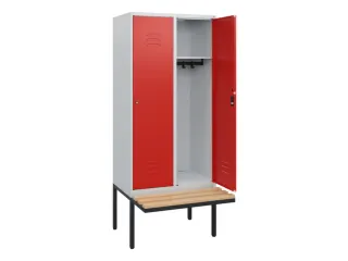 locker met bank,HxBxD 1950x800x815mm,2vak,vak B 400mm,cil.-slot - 2