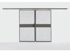 double porte coulissante p. parois de séparation RAL5002