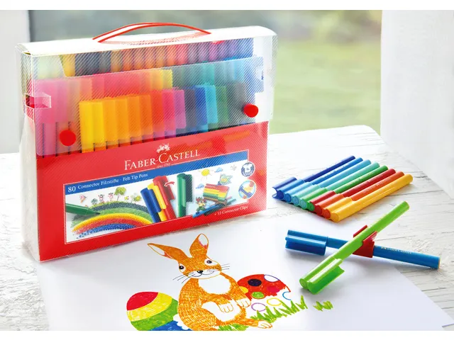 Kleurstiften Faber-Castell Connector assorti cadeauset à 80 stuks