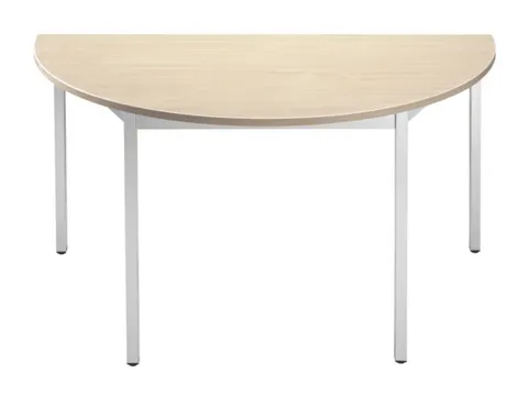 Tafel Halfrond 140x70 Cm Frame Aluminium Blad Esdoorn