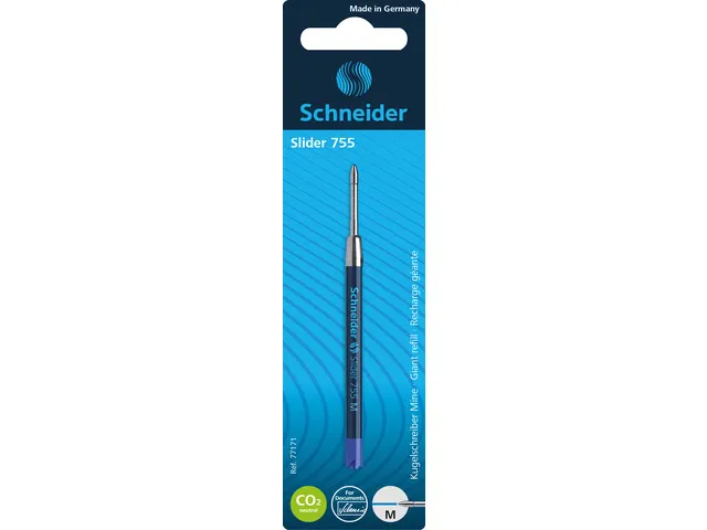 Balpenvulling Schneider Slider 755 M blauw blister