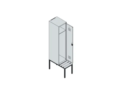 locker met bank,HxBxD 2120x400x815mm,1vak,vak B 400mm,draaigrendel