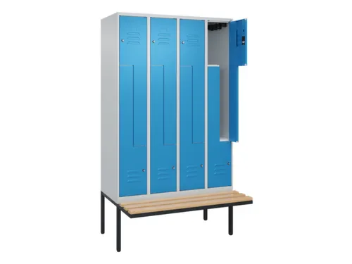 Z-garderobekast,HxBxD 2120x1200x815mm,8vak,vak B 300mm,cil.-slot