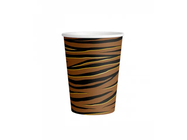 Wegwerp bekers Papier Cups Tiger Safari 8 stuks