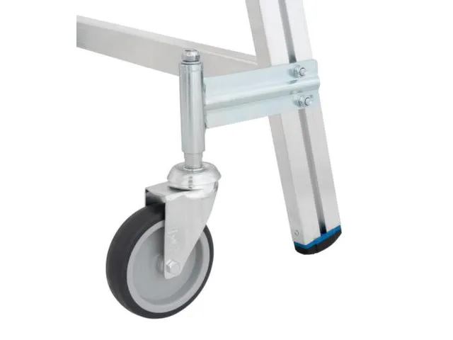 bordestrap,verrijdbaar,bordes H 1,2m,2x5treden m. R13-laag,aluminium