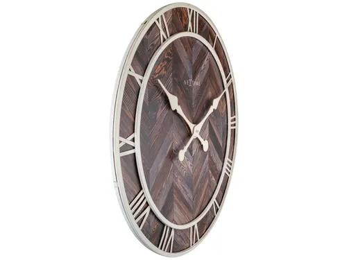Wandklok Ø58cm Hout/Metaal Donkerbruin Roman Vintage Romeinse cijfers