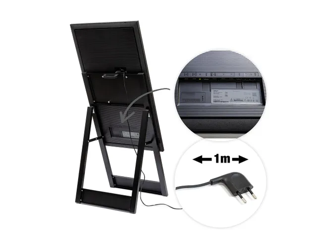 Chevalet numérique en A avec écran Samsung 43 inch aluminium noir
