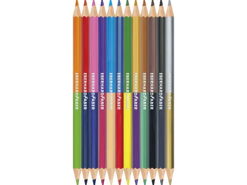 Kleurpotlood Eberhard Faber 2-zijdig gekleurd etui 12 stuks 24 kleuren
