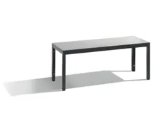 omkleedbank,HxLxD 438x1000x353mm,HPL zilvergrijs,frame staal RAL7021