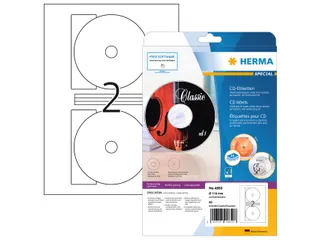 Herma 4850 Inkjet CD-etiketten A4 Ø 116mm mat Wit 50 stuks - 1