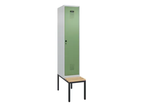 locker met bank,HxBxD 2120x400x815mm,1vak,vak B 400mm,draaigrendel