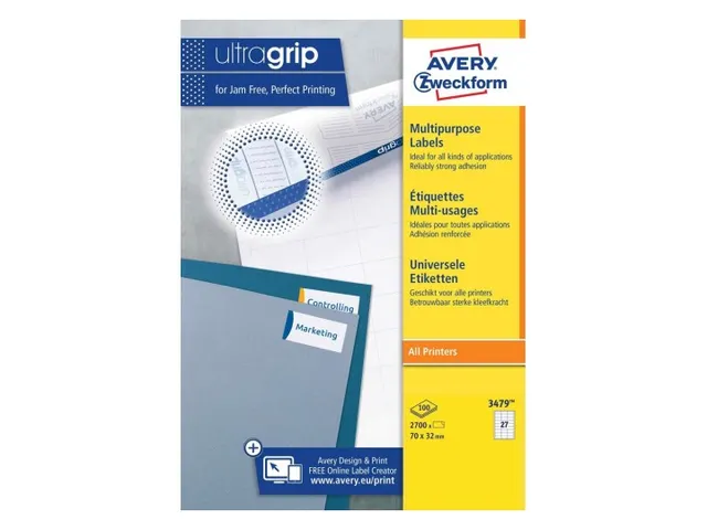 Etiquette Avery Zweckform 3479 70x32mm blanc 2700 pièces
