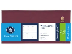 Agenda 2026 Ryam Memoplan 7 Mundior 7dagen/2pagina's landscape bordeau