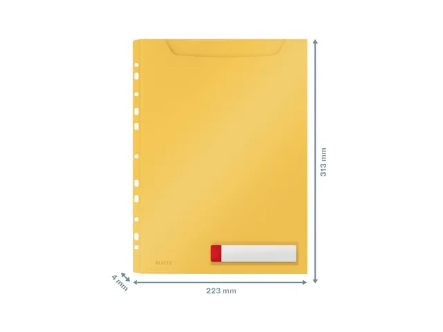 Insteekmap U-model Leitz Cosy harmonica A4 met perforatiestrip PP geel
