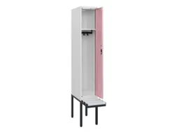 locker met bank,HxBxD 1950x300x815mm,1vak,vak B 300mm,cilinderslot