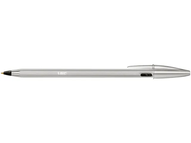 Balpen Bic Cristal Re-new medium zilver + 2 vullingen zwart
