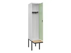 locker met bank,HxBxD 2120x400x815mm,1vak,vak B 400mm,cilinderslot