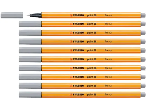 Fineliner STABILO point 88/95 fijn middelkoud grijs