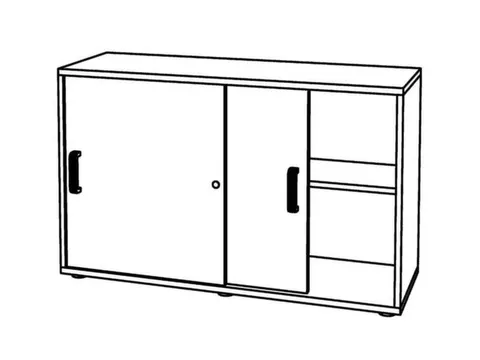 schuifdeurkast,HxBxD 748x1200x400mm,1xhouten vloer,2ordnerhoogte