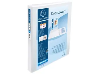 Kreacover Personaliseerbare Ringmap A4 Maxi 2 rings D-mech 25mm Wit - 1