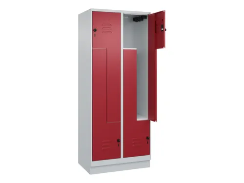 Z-garderobekast,HxBxD 1950x800x500mm,vak B 200/400mm,draaigrendel