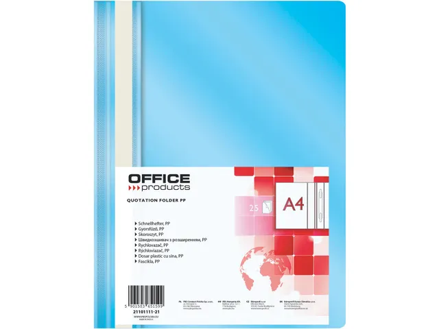 Office Products Snelhechtmap PP A4 Lichtblauw