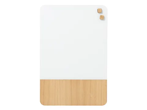 Glasmagneetbord Naga 40x60cm wit/eiken afgeronde hoeken