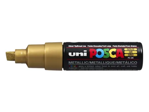 Verfstift Posca PC8K Brede punt 8mm schuin goud