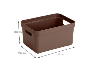 Sigma Home opbergbox 13L bruin - 35x24,6x18,3cm - 2