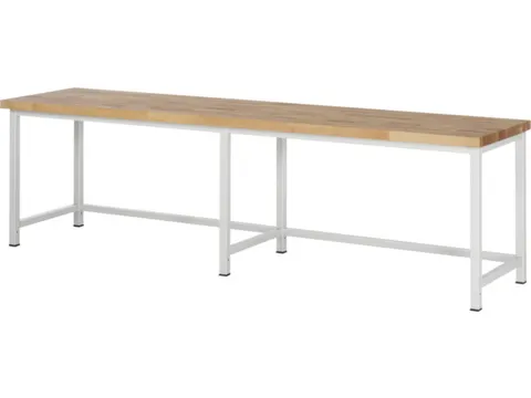 werkbank,HxBxD 840-1040x3000x700mm,beukblad,draagverm. 1250kg,RAL7035