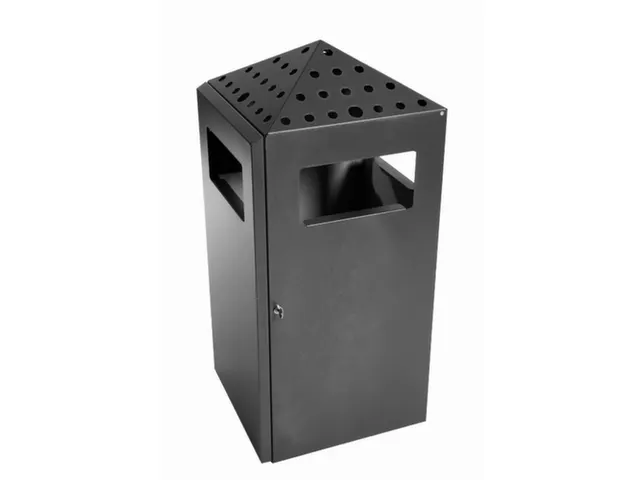 combi-asbak,HxBxD 919x396x425mm,afvalbak inhoud 75l,romp staal grafiet