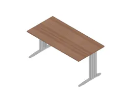 bureau,HxBxD 730x1600x800mm,blad canaletto-hout,C-voet aluminium