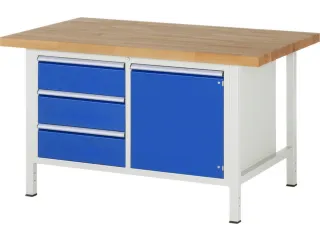 werkbank,HxBxD 840-1040x1500x900mm,beukblad,draagverm. 1250kg,4voeten - 1