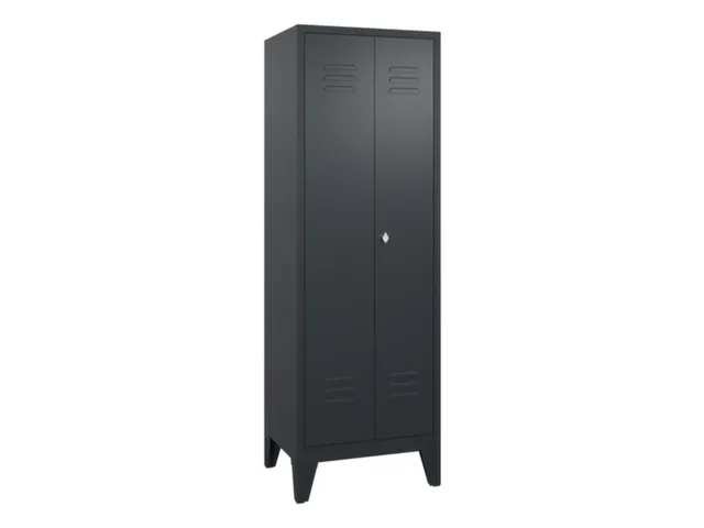 lockerkast,HxBxD 1850x610x500mm,2vak,romp RAL7021,front RAL7021