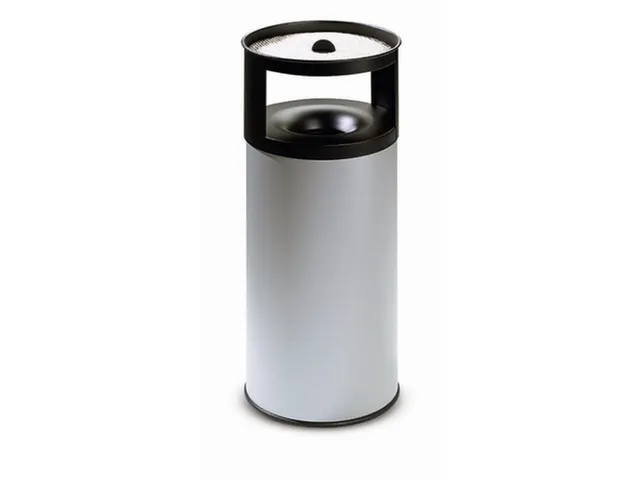 combi-asbak,HxØ 900x380mm,afvalbak inhoud 75l,romp staal grijs,blusko
