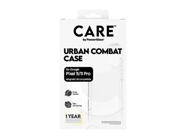 PanzerGlass CARE by Urban Combat Case Transparent w. White Qi Go