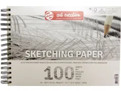 Schetspapier Talens Art Creation 100 witte vellen 90gr 297x210mm grijs